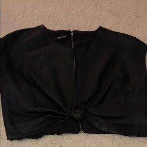 Leather Crop Top Bebe